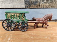 CAST IRON USA MAIL BUGGY & HORSE