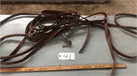 Unused Set of Leather Horse Lines, 19 ft