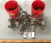2 Coffee Cans full of Misc. Harness Hardware,