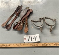 Spur Straps and Set of Spurs