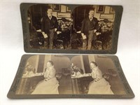 2 VINTAGE STEREOSCOPE CARDS. ROOSEVELT & WIFE
