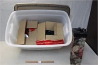 CHRISTMAS DECOR IN STORAGE TUB WITH COVER