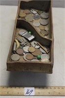 VARIOUS COINS & TRAY