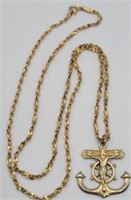 Religious Pendant & 20' Gold Chain 14k