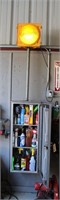 Aluminum Cabinet With Cleaning Supplies & Light