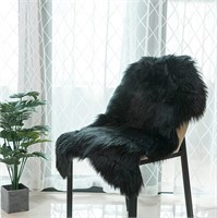 Luxury Soft Faux Sheepskin Rug(2x3, Black) 3 Pack
