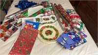 Christmas bows, paper , boxes , bags, plastic