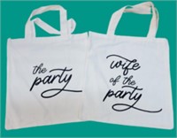 THE PARTY & WIFE OF THE PARTYTote Bag Set 8 Count
