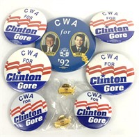 CWA For Clinton Political Pins/Buttons
