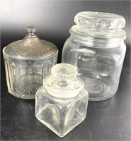 Vintage Lidded Glass Containers