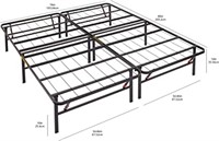 Foldable Metal Platform Bed Frame-King-in box