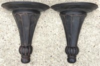 Matching Pair Of Wooden Wall Sconces