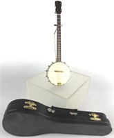 Miniature Musical Box Banjo In Case w/Stand