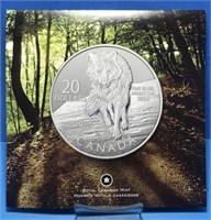 2013 $20 Fine Silver Wolf Canada