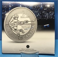 2013 $20 Hockey Fine Silver Coin