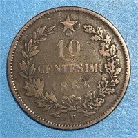 1866 Italy 10 Centesimis