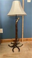 New hand-crafted lamp, 40" tall w/3-way light bulb