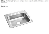 Single basin stainless steel shallow sink