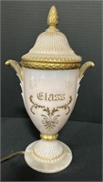 Cambridge Glass Rose Crown Urn Lamp.