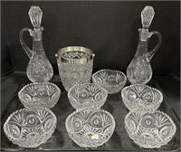 Imperial Glass Cruets, Bowls, & Pail.