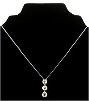 14 Karat White 17" Gold Diamond Necklace and A