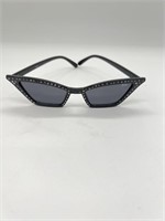 Vintage Rhinestones Black Cat Eye Sunglasses