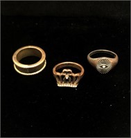 Three Vintage Copper Rings
