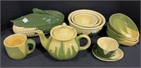 1940s Shawnee Corn King Pottery Set.
