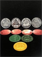 Set of 11 AA Recovery Medallions / BSP 24 Hour