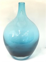 Vintage Hand Blown Turquoise Glass Salong Vase