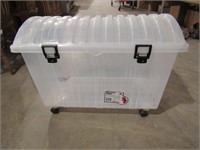 Plastic treasure chest storage on wheels