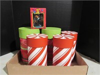 Lot of Christmas cylinder storage boxes