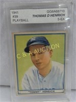 1941 PLAYBALL THOMAS D HENRICH 5-EX #39 CARD