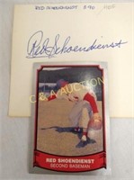 RED SHOEMDIENST #2 AUTOGRAPH W/ CARD SECOND BASE