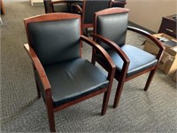 MAHOGANY FRAME LEATHER CON. - GUEST  CHAIRS