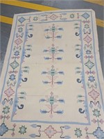 Hand-woven rug made in India 80% wool 20% cotton