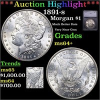 ***Auction Highlight*** 1891-s Morgan Dollar $1 Gr