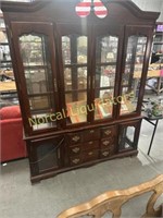 Large china cabinet with glass doors 69inx16in