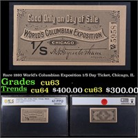 PCGS Rare 1893 World's Columbian Exposition 1/S Da