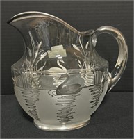 Swan Inlay Water Pitcher.