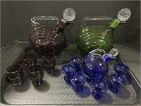 Mid-Century Art Glass Decanters.