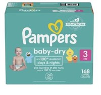 Pampers Baby Dry Diapers, Super Econo Pack 168