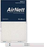 AirNett MERV 15 16x25x1 HEPA-Type filter 2pk