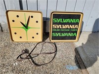 Vintage Advertising Sylvania Clock Sign