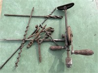 Antique drill and bits