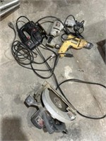 Electric drills, circular saw, jig saw