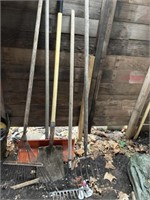 Pitchfork, shovel, rake