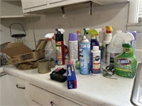 Enamel pan, miscellaneous household cleaners and