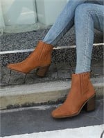 $60.98 Coutgo Womens Square Toe Ankle Boots