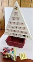 Vintage Advent Calendar with Ornaments